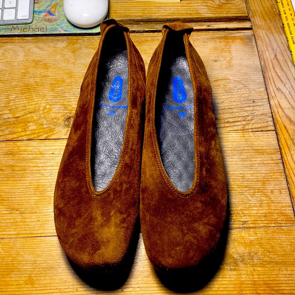 Wolky Brown Suede Flats